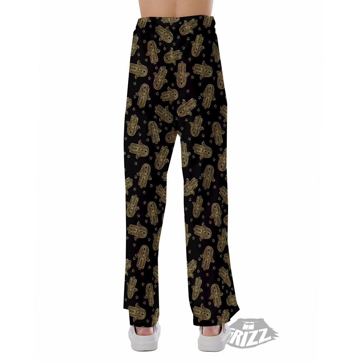 Hamsa Gold Print Pattern Pajama Pants-grizzshop