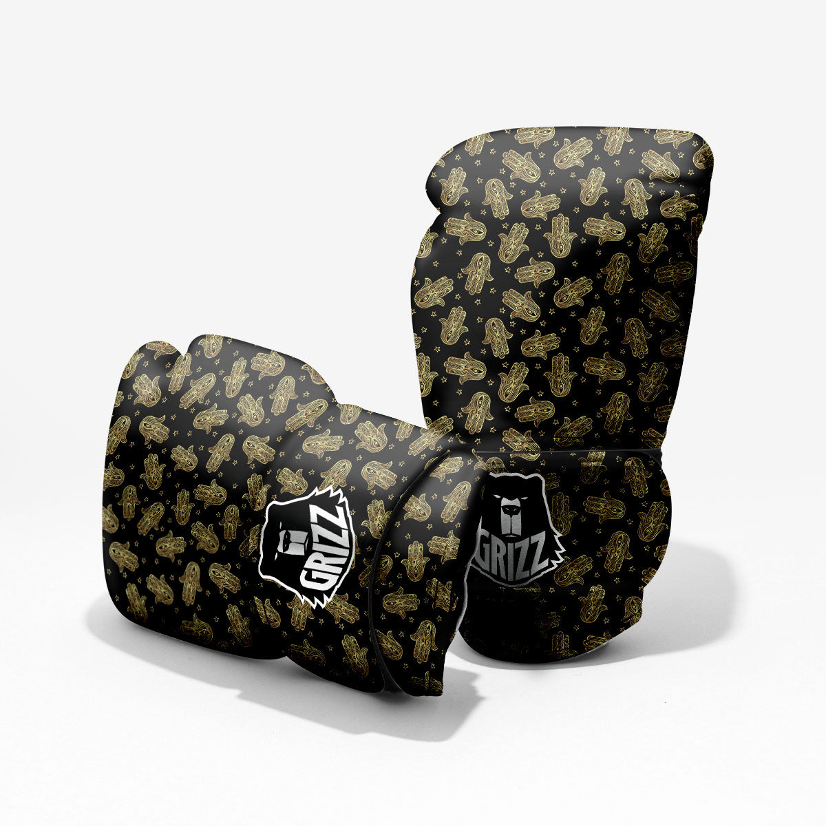 Hamsa Gold Print Pattern Pro Boxing Glove