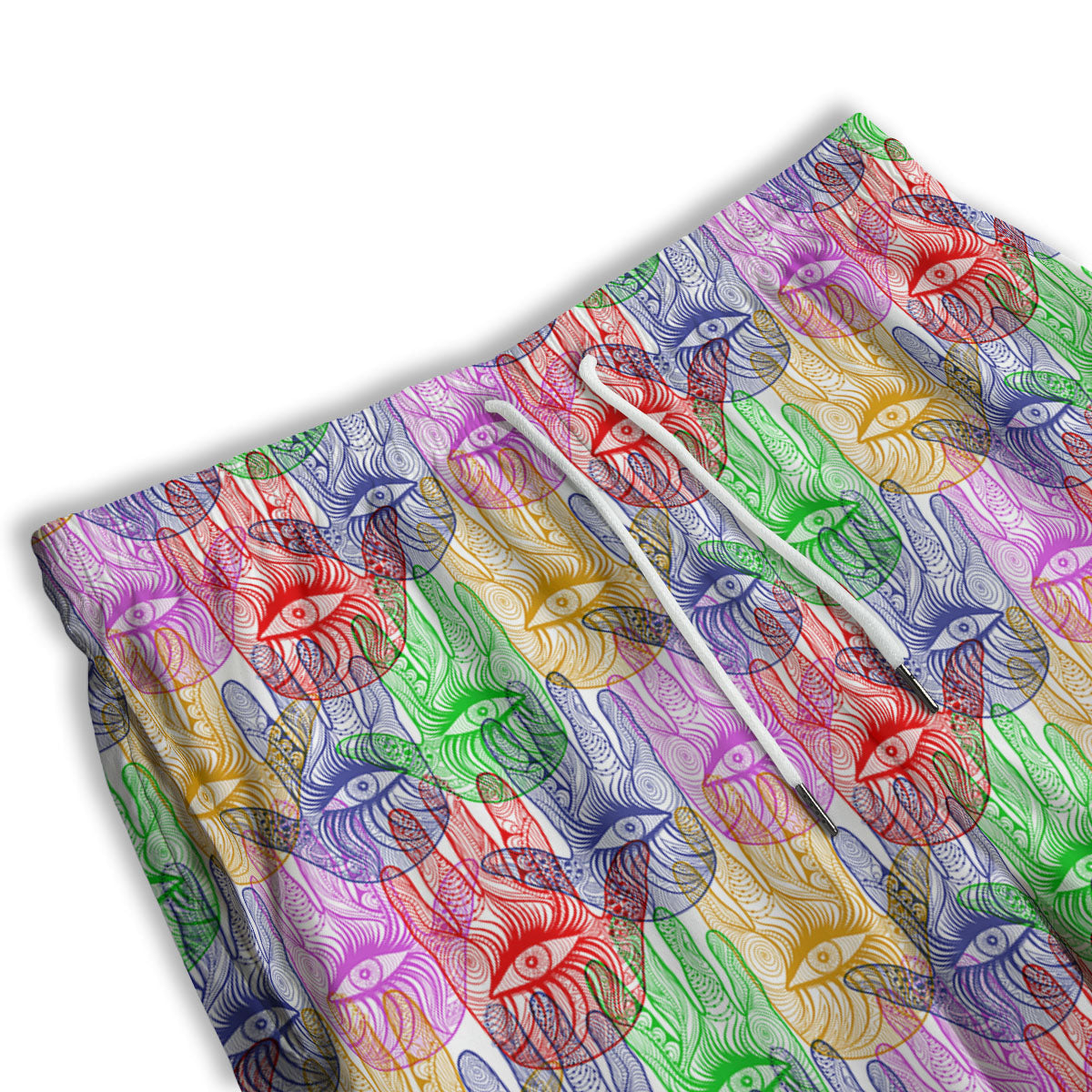 Hamsa Hand Colorful Print Men's Athletic Shorts