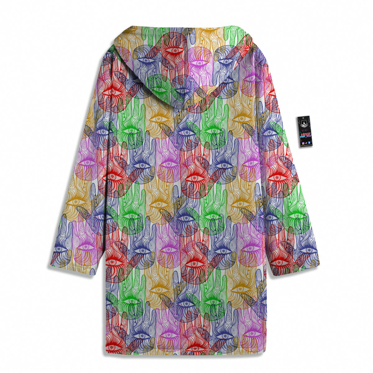 Hamsa Hand Colorful Print Men's Windbreaker Jacket-grizzshop