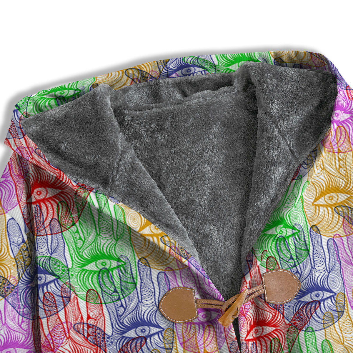 Hamsa Hand Colorful Print Men's Windbreaker Jacket-grizzshop