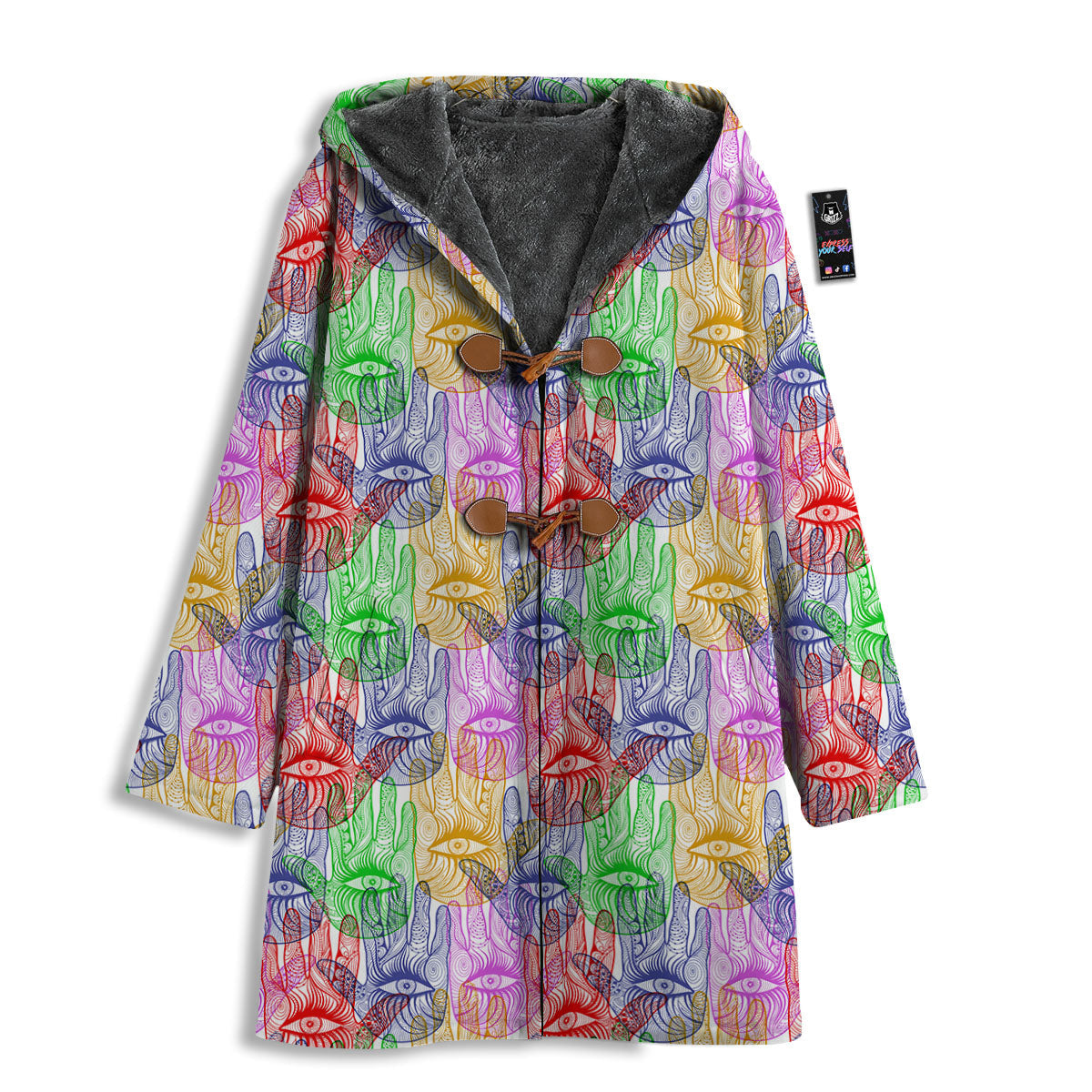 Hamsa Hand Colorful Print Men's Windbreaker Jacket-grizzshop