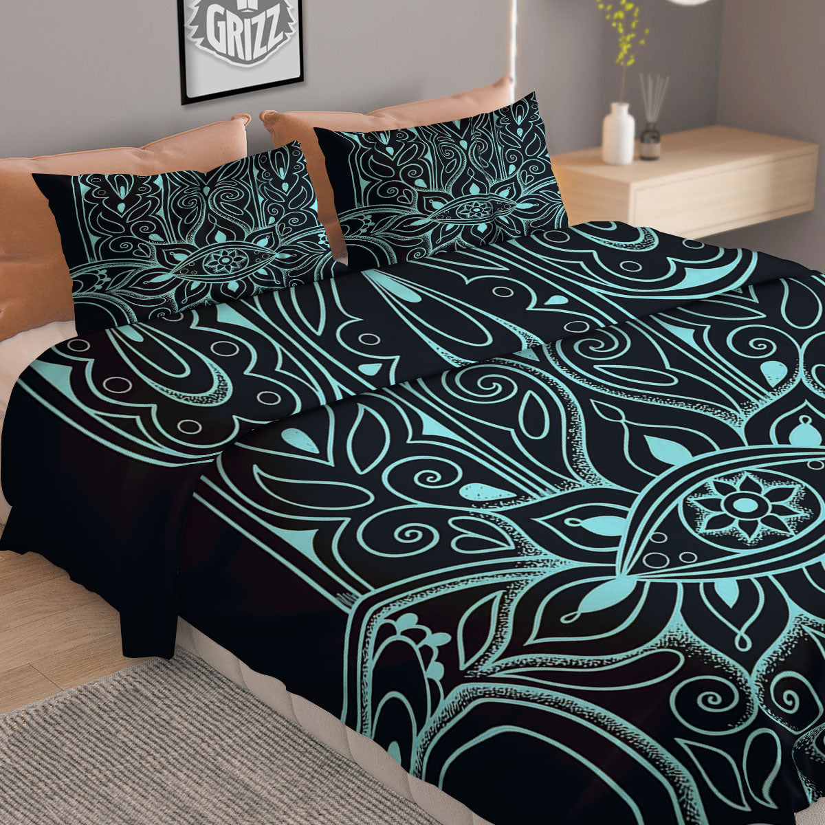 Green White And Red Argyle Print Pattern Duvet Cover Bedding Set