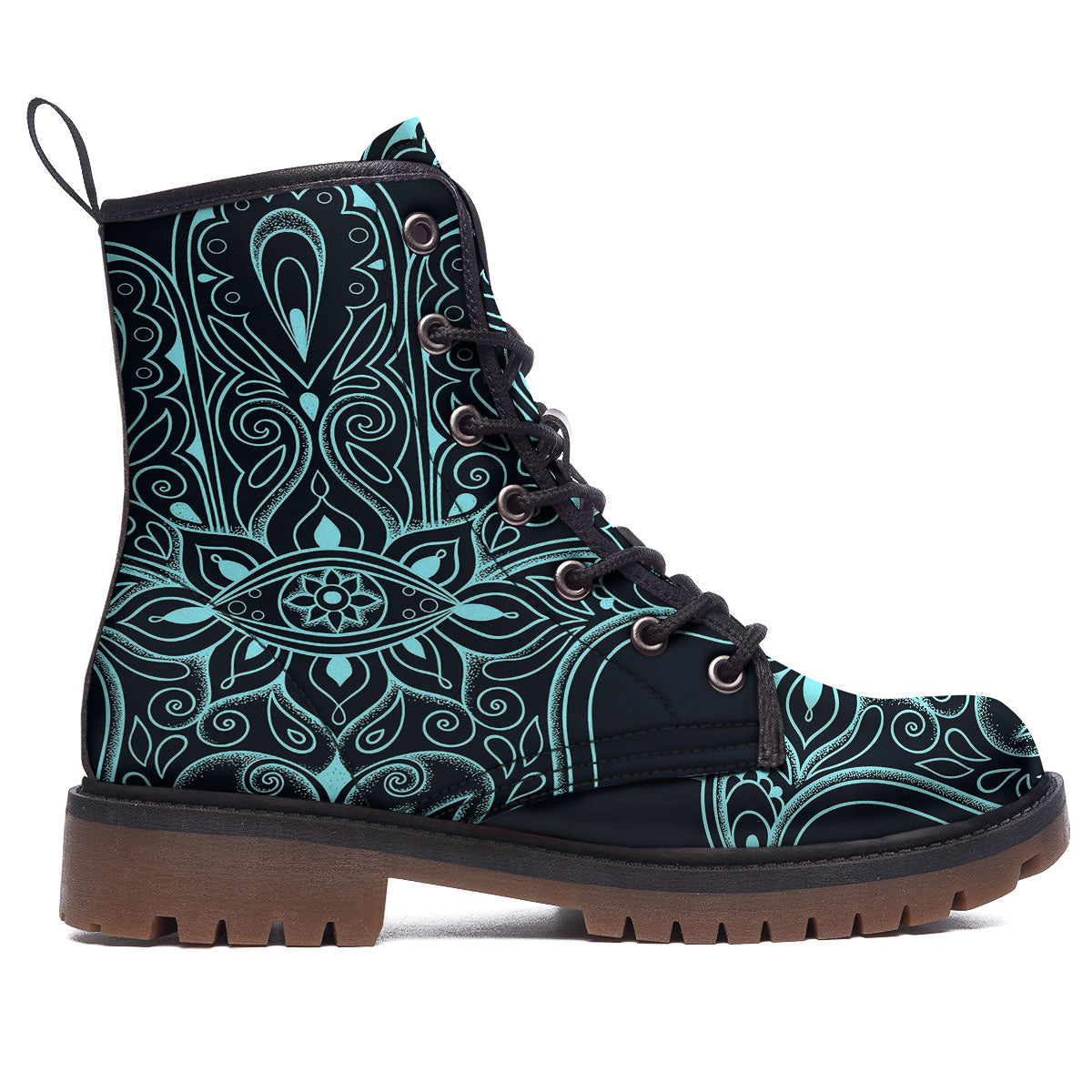Hamsa Hand Fatima Spirital Print Work Boots-grizzshop