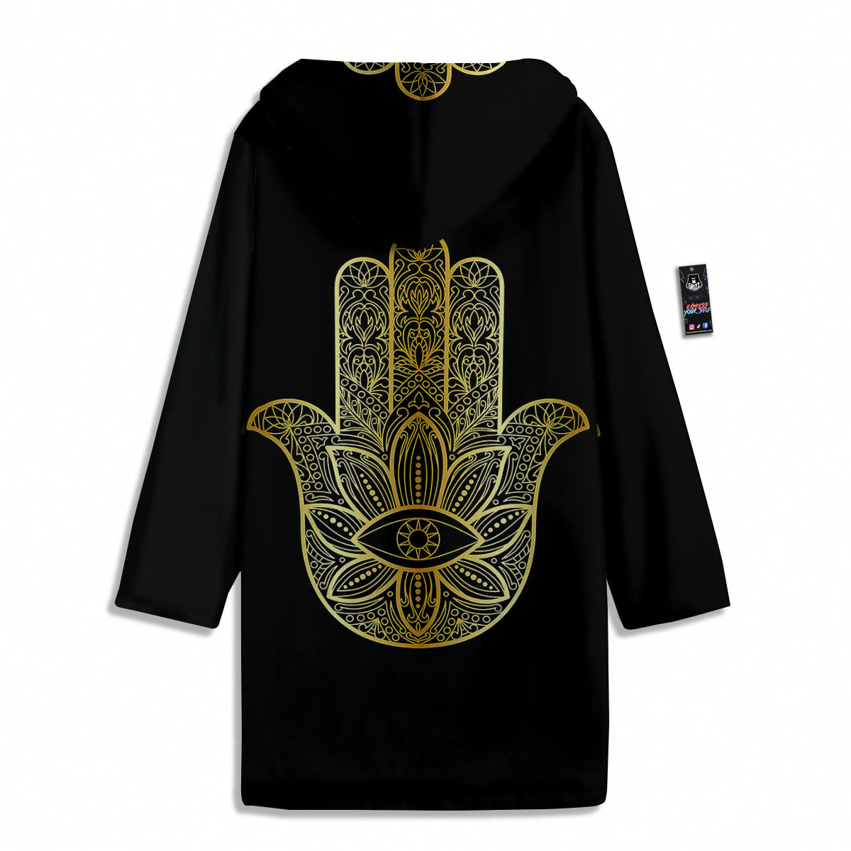 Hamsa Hand Gold Print Men's Windbreaker Jacket-grizzshop