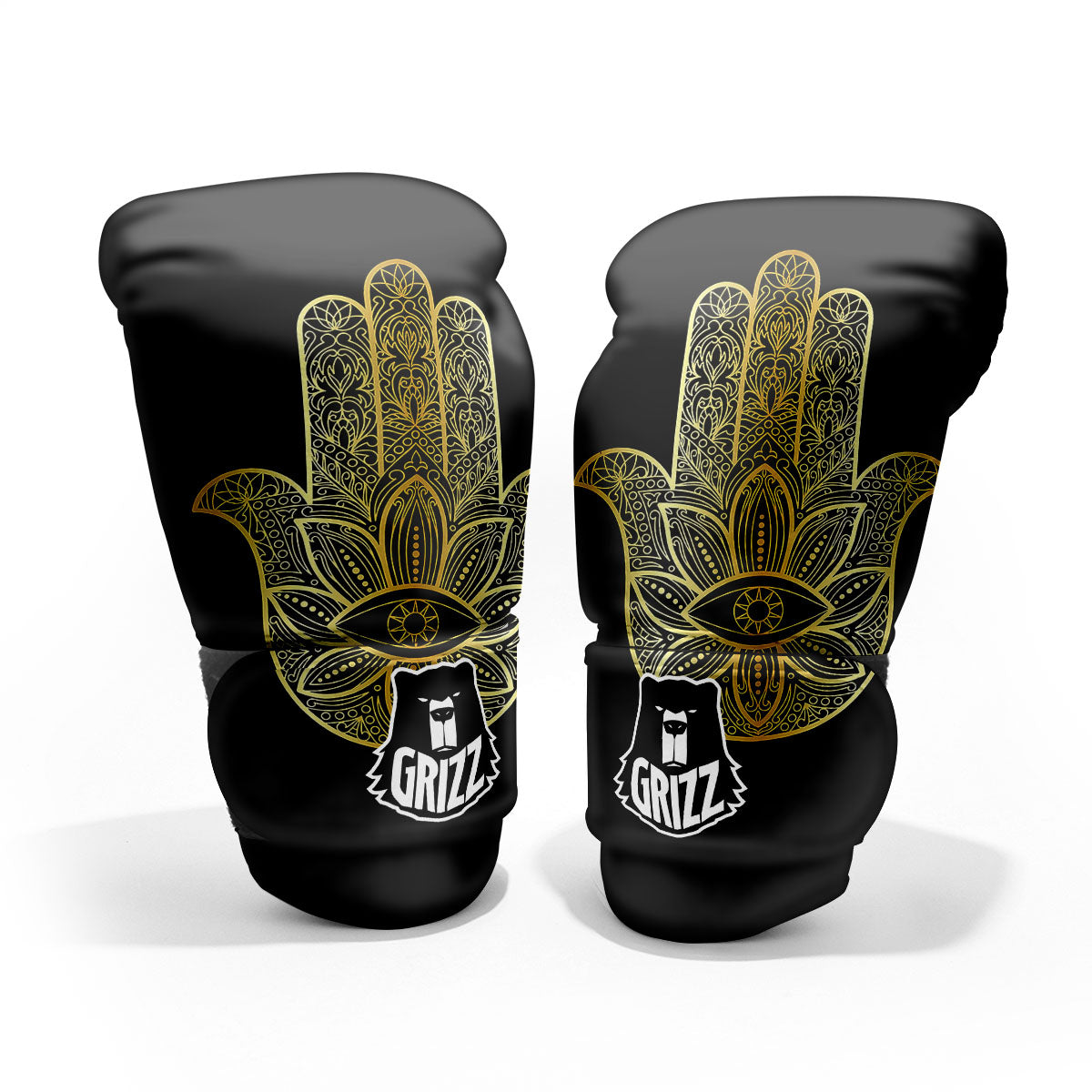 Hamsa Hand Gold Print Pro Boxing Glove