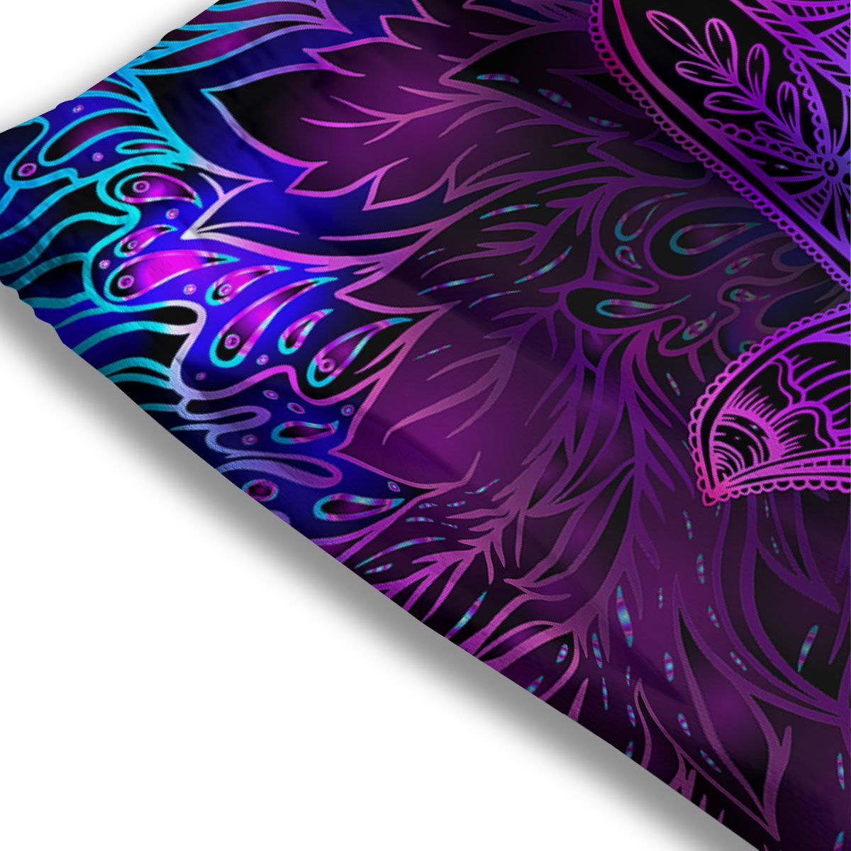 Hamsa Hand Purple Print Mesh Shorts