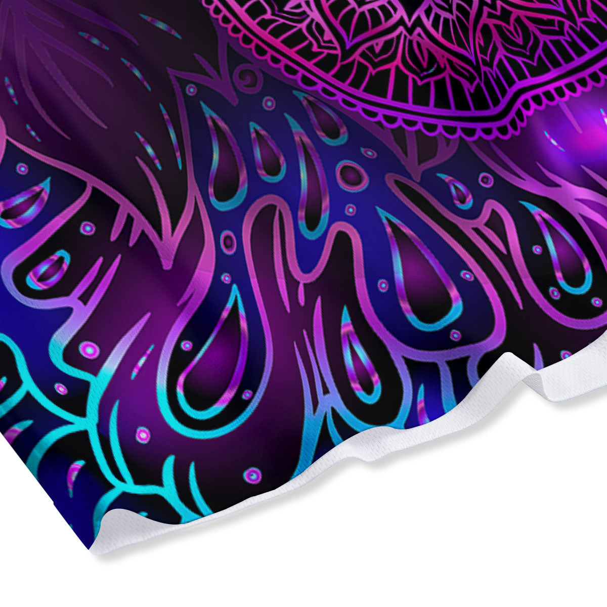 Hamsa Hand Purple Print Mesh Shorts