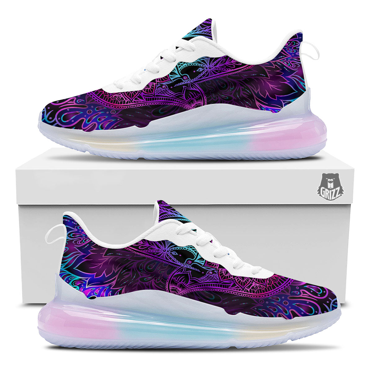 Hamsa Hand Purple Print Running Sneakers-grizzshop