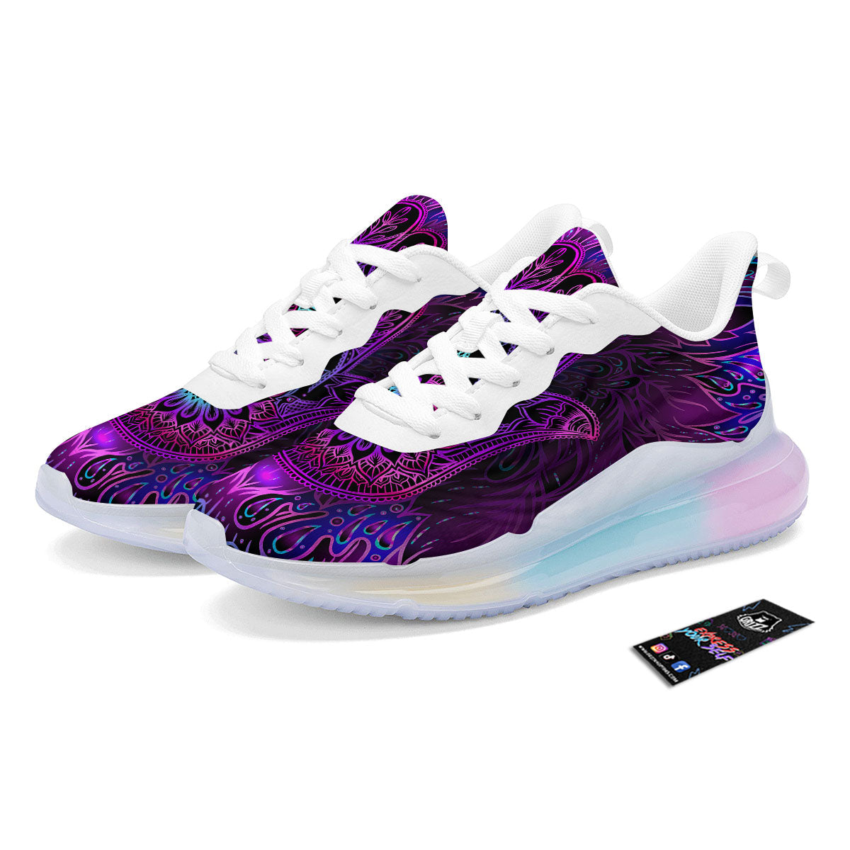 Hamsa Hand Purple Print Running Sneakers-grizzshop