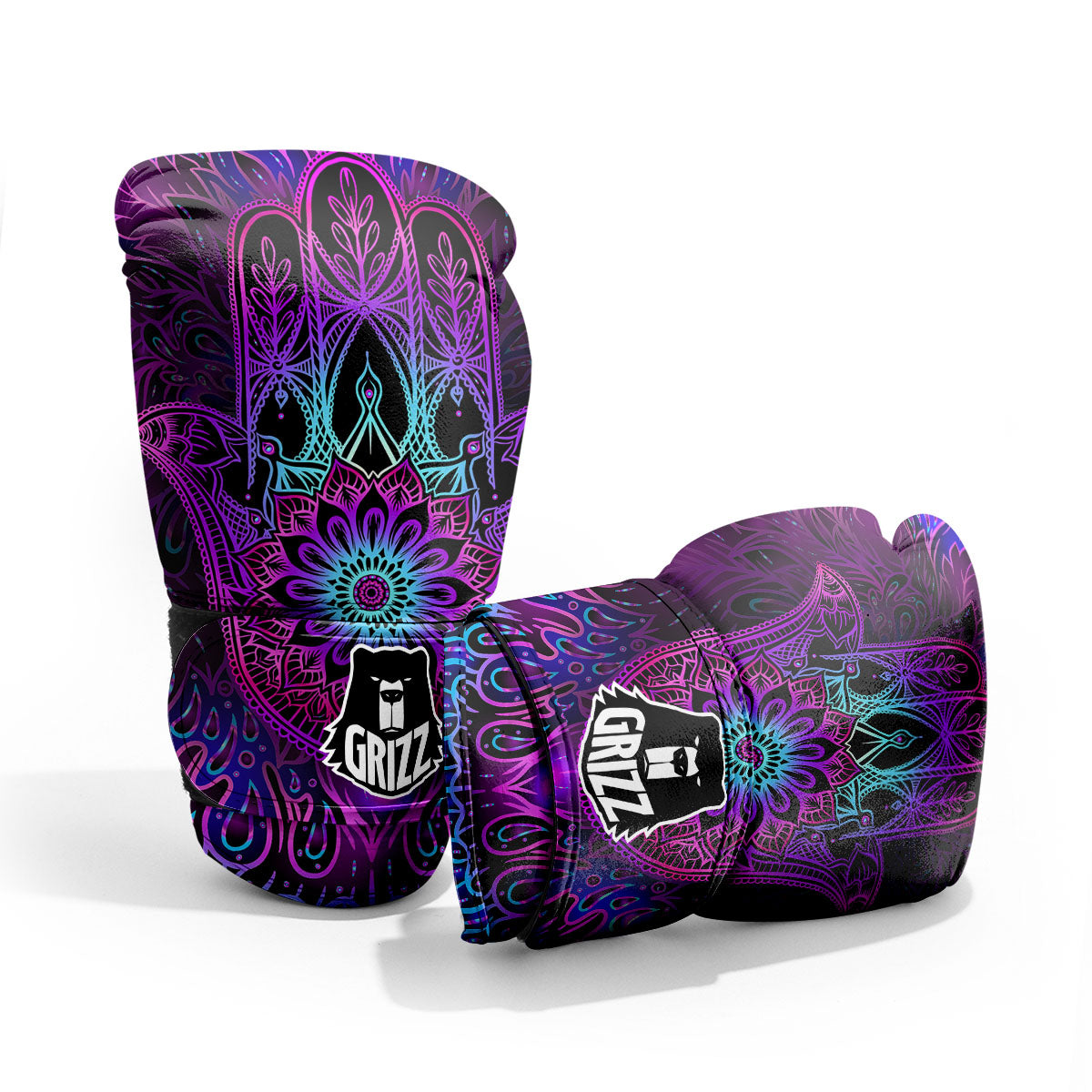 Hamsa Hand Purple Print Pro Boxing Glove