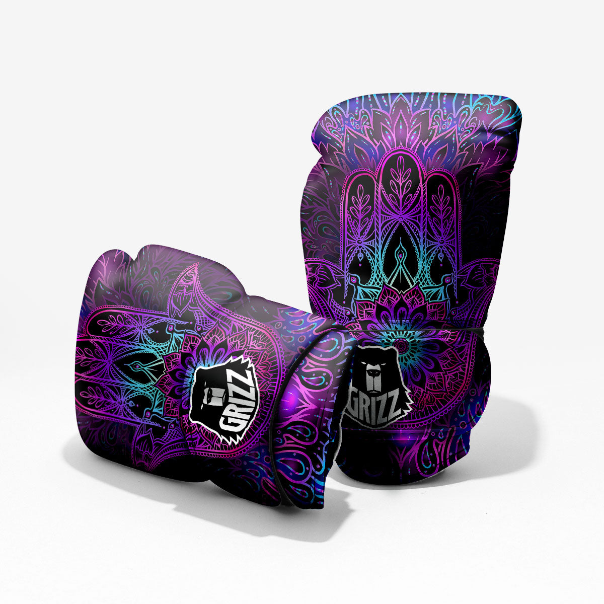 Hamsa Hand Purple Print Pro Boxing Glove