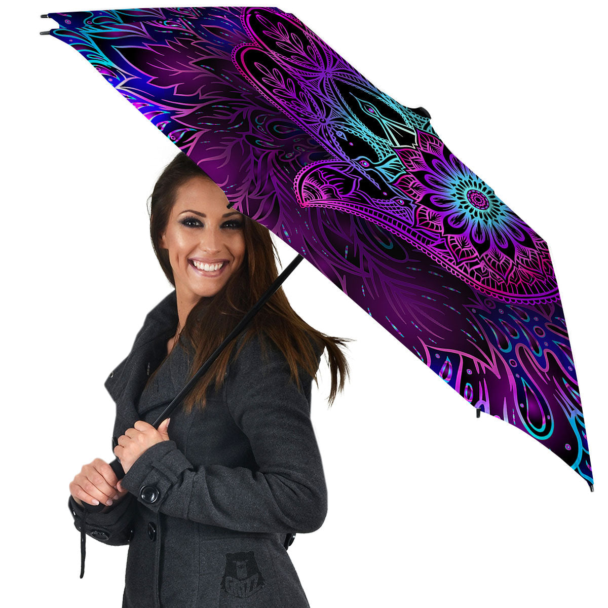 Hamsa Hand Purple Print Umbrella-grizzshop