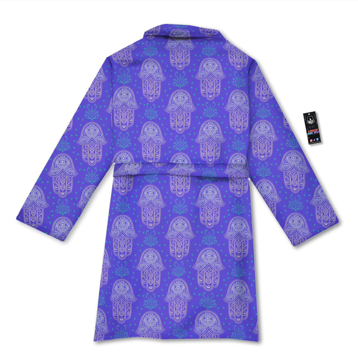 Hamsa Indian Print Pattern Bathrobe-grizzshop