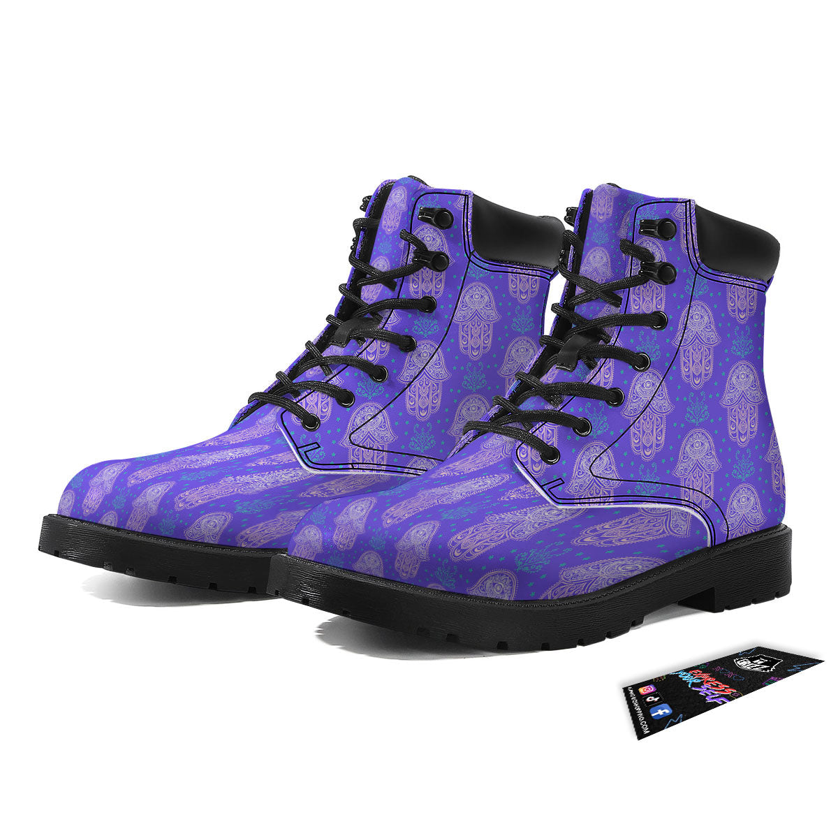 Hamsa Indian Print Pattern Boots-grizzshop