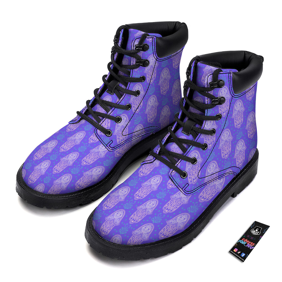 Hamsa Indian Print Pattern Boots-grizzshop