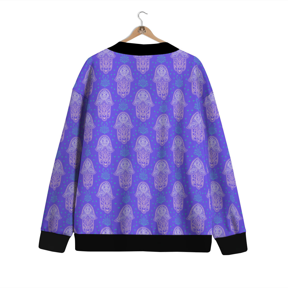 Hamsa Indian Print Pattern Cardigan-grizzshop