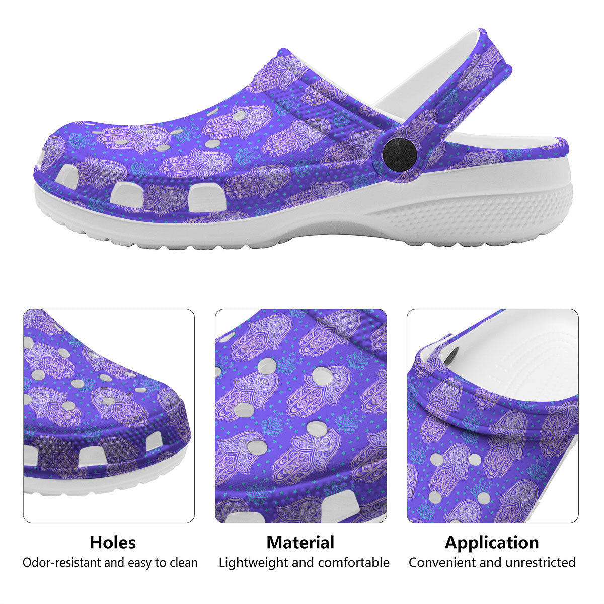 Hamsa Indian Print Pattern Clog-grizzshop