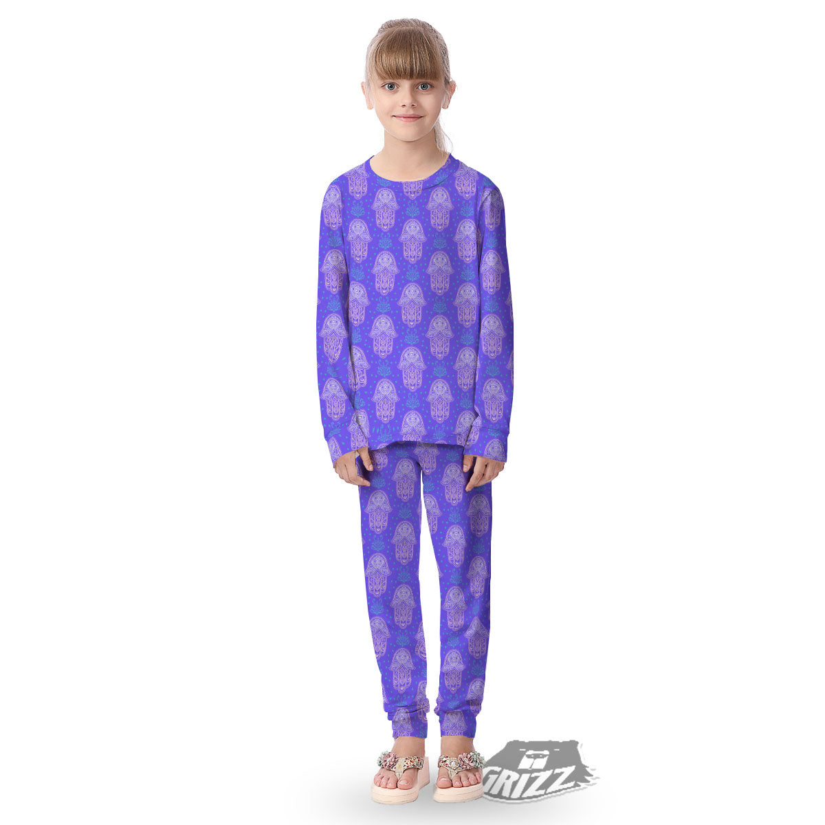 Hamsa Indian Print Pattern Kid's Pajamas-grizzshop