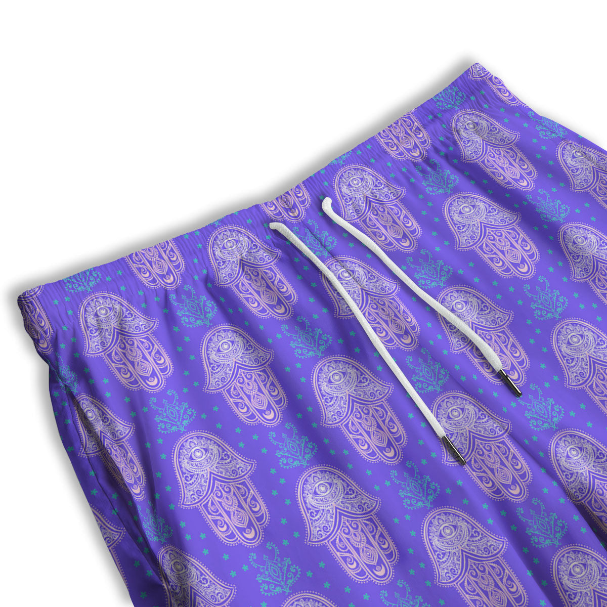 Hamsa Indian Print Pattern Men's Athletic Shorts