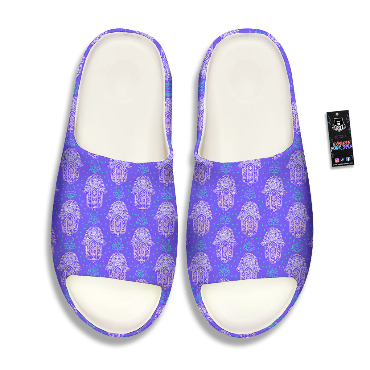 Hamsa Indian Print Pattern Sandals-grizzshop