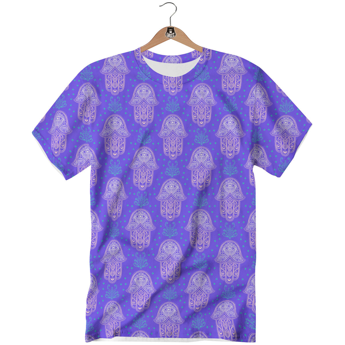 Hamsa Indian Print Pattern T-Shirt-grizzshop