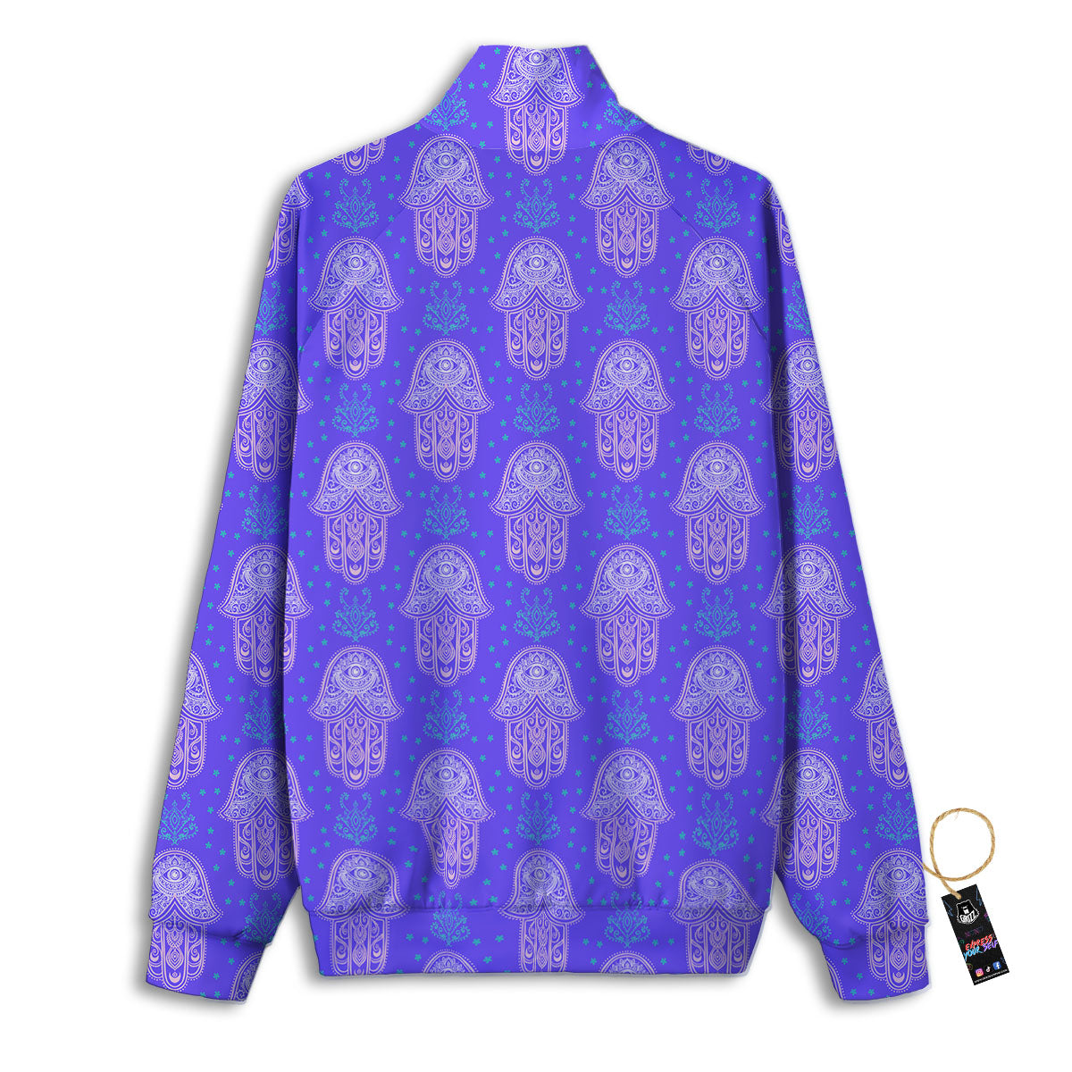 Hamsa Indian Print Pattern Track Jacket-grizzshop