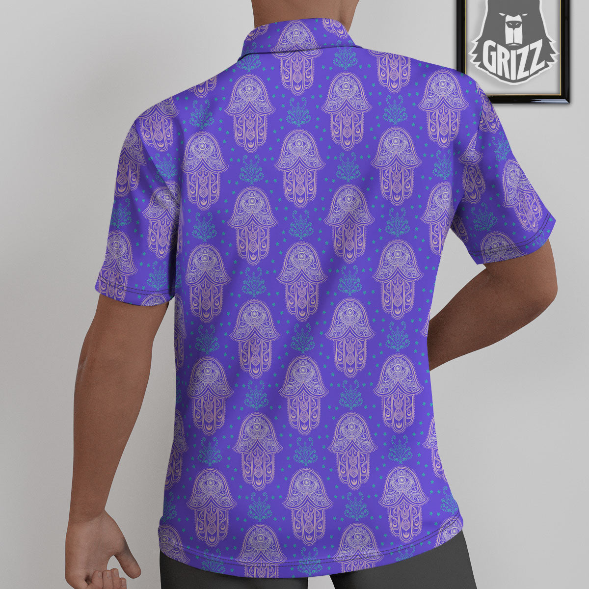 Hamsa Indian Print Pattern Untucked Shirts-grizzshop