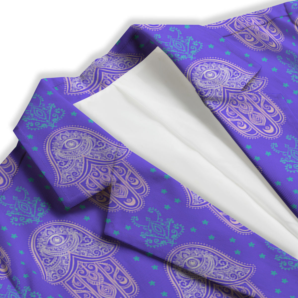 Hamsa Indian Print Pattern Women's Blazer-grizzshop