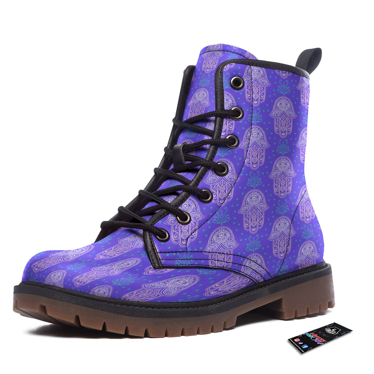 Hamsa Indian Print Pattern Work Boots-grizzshop