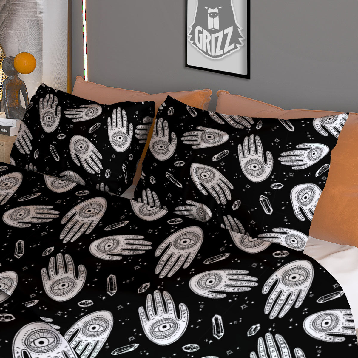 Hamsa Symbol Print Pattern Duvet Cover Bedding Set