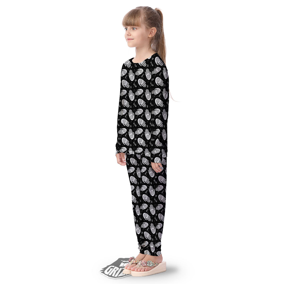 Hamsa Symbol Print Pattern Kid's Pajamas-grizzshop