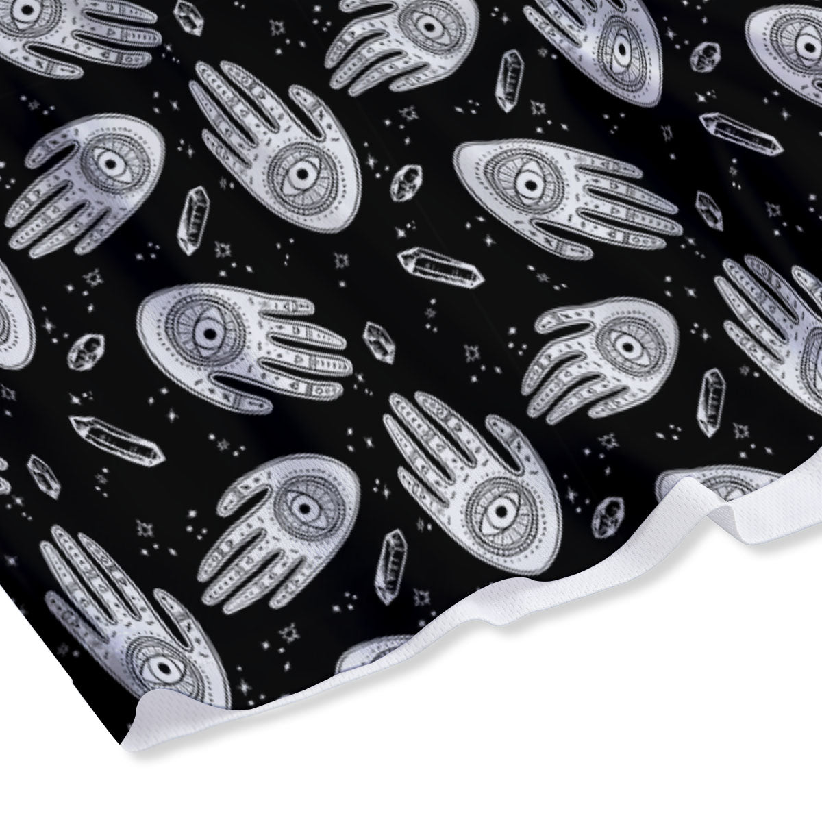 Hamsa Symbol Print Pattern Mesh Shorts