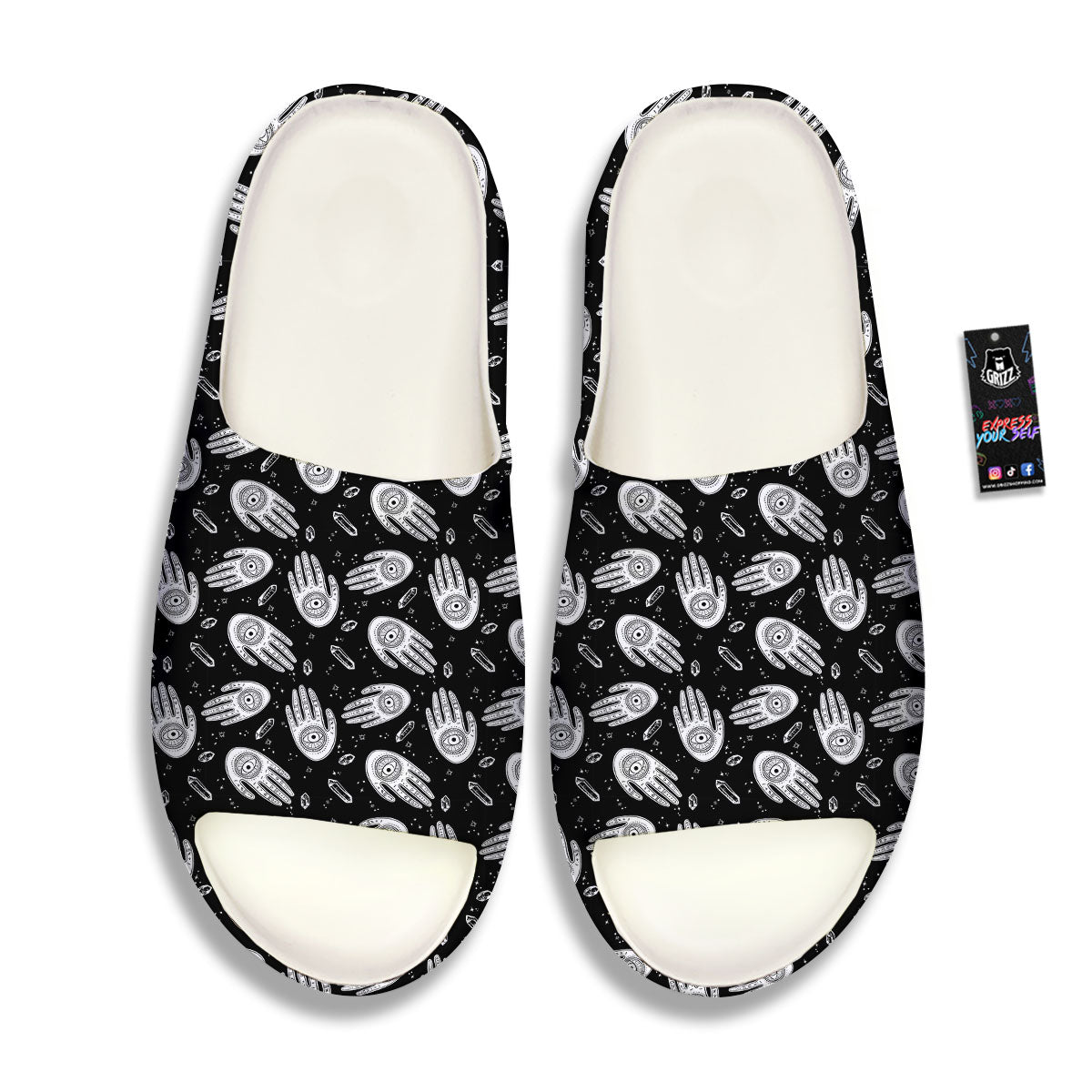Hamsa Symbol Print Pattern Sandals-grizzshop
