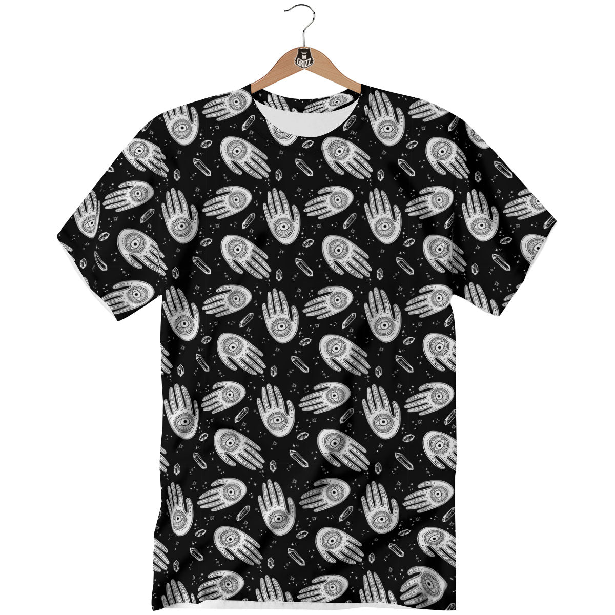 Hamsa Symbol Print Pattern T-Shirt-grizzshop