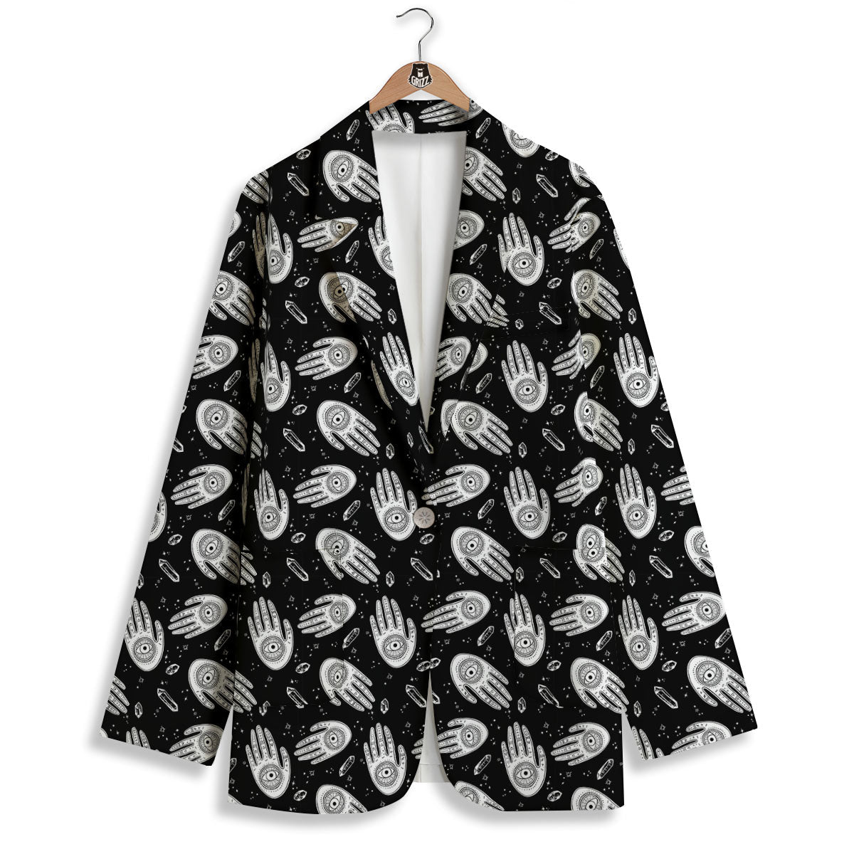 Hamsa Symbol Print Pattern Women's Blazer-grizzshop
