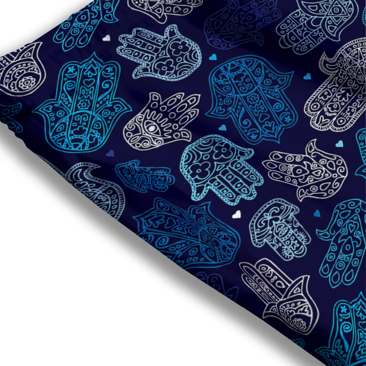 Hamsa Turquoise Print Pattern Mesh Shorts