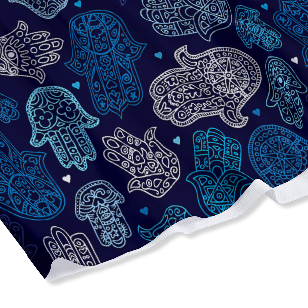 Hamsa Turquoise Print Pattern Mesh Shorts