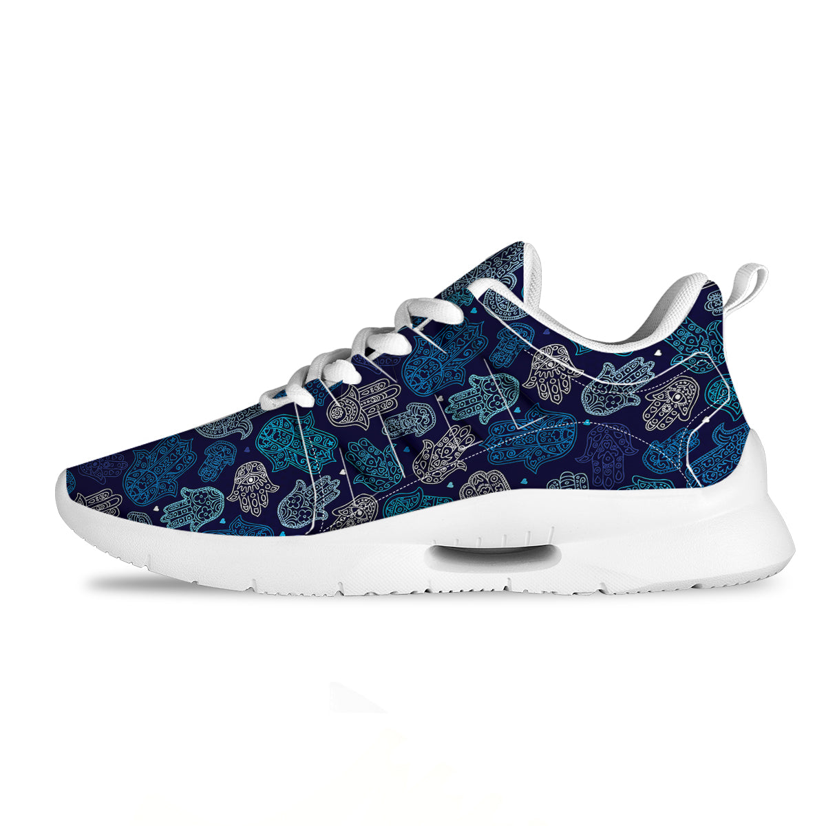Hamsa Turquoise Print Pattern Tennis Shoes-grizzshop