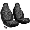 Hamsa White And Black Print Car Seat Covers-grizzshop