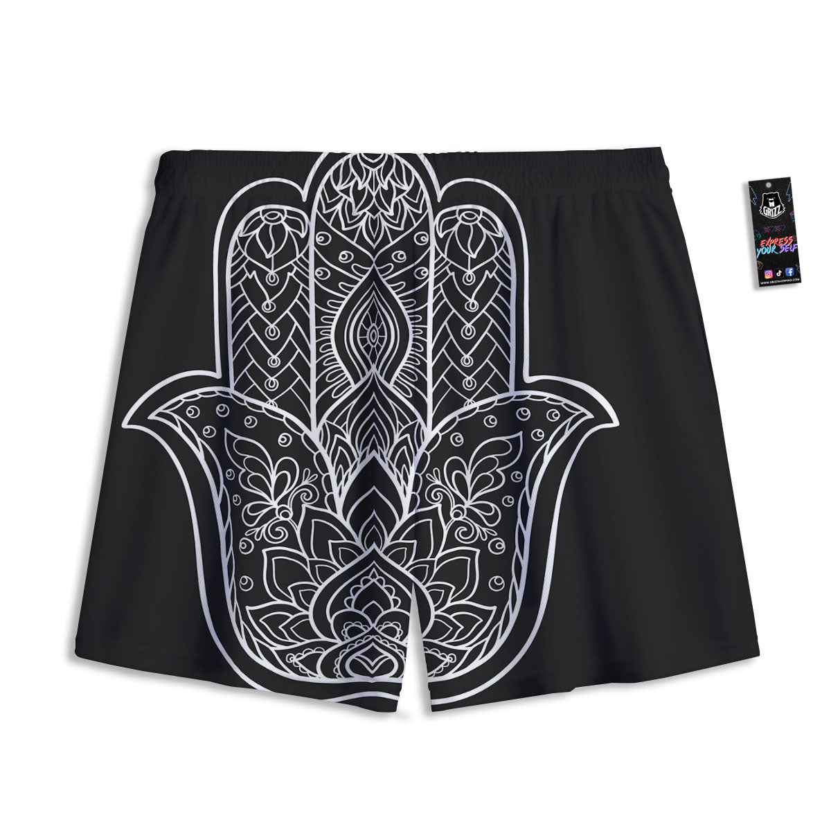 Ivy Leaf Green Print Mesh Shorts