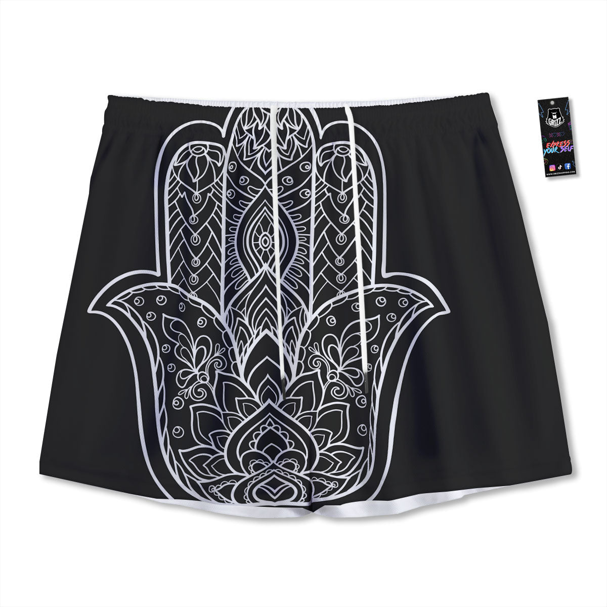 Ivy Leaf Green Print Mesh Shorts