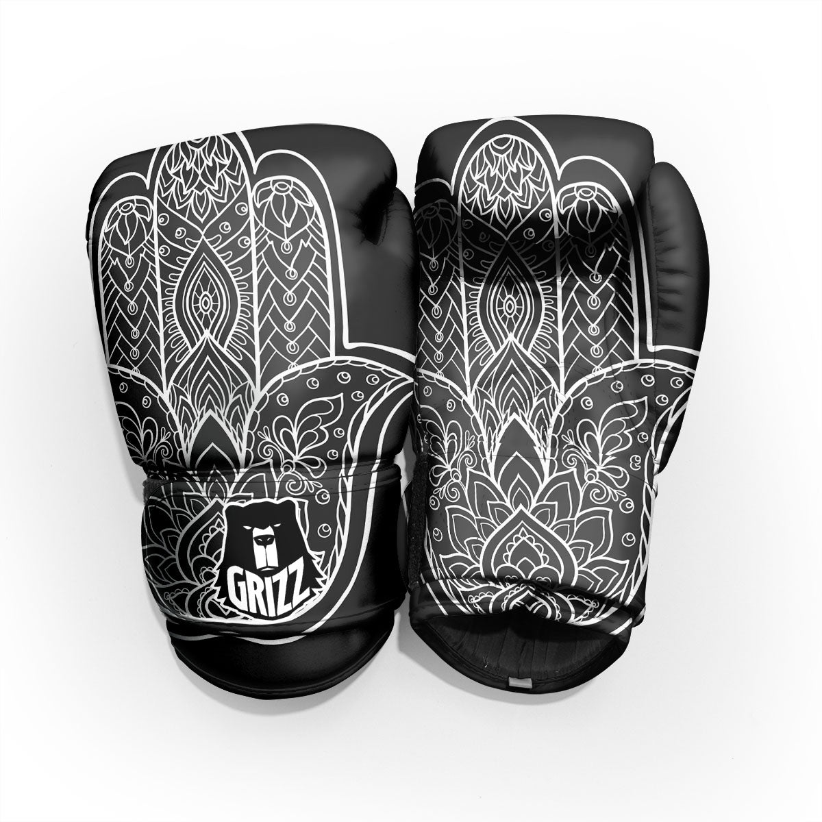 Hamsa White And Black Print Pro Boxing Glove