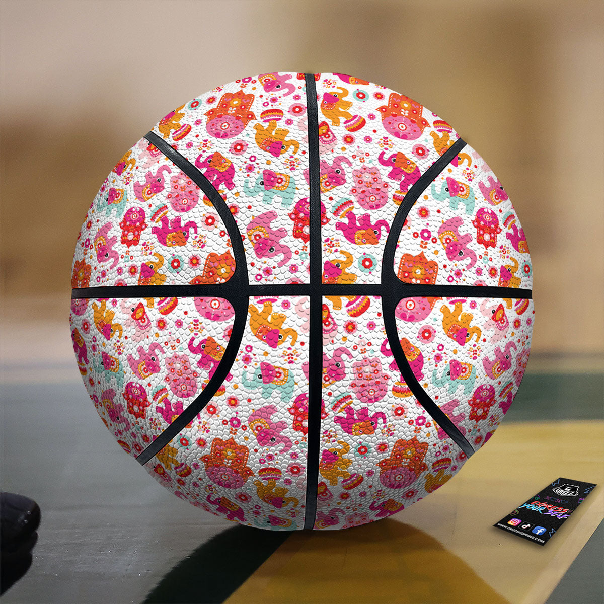 Irish Plaid Themed Print Pattern Basketball