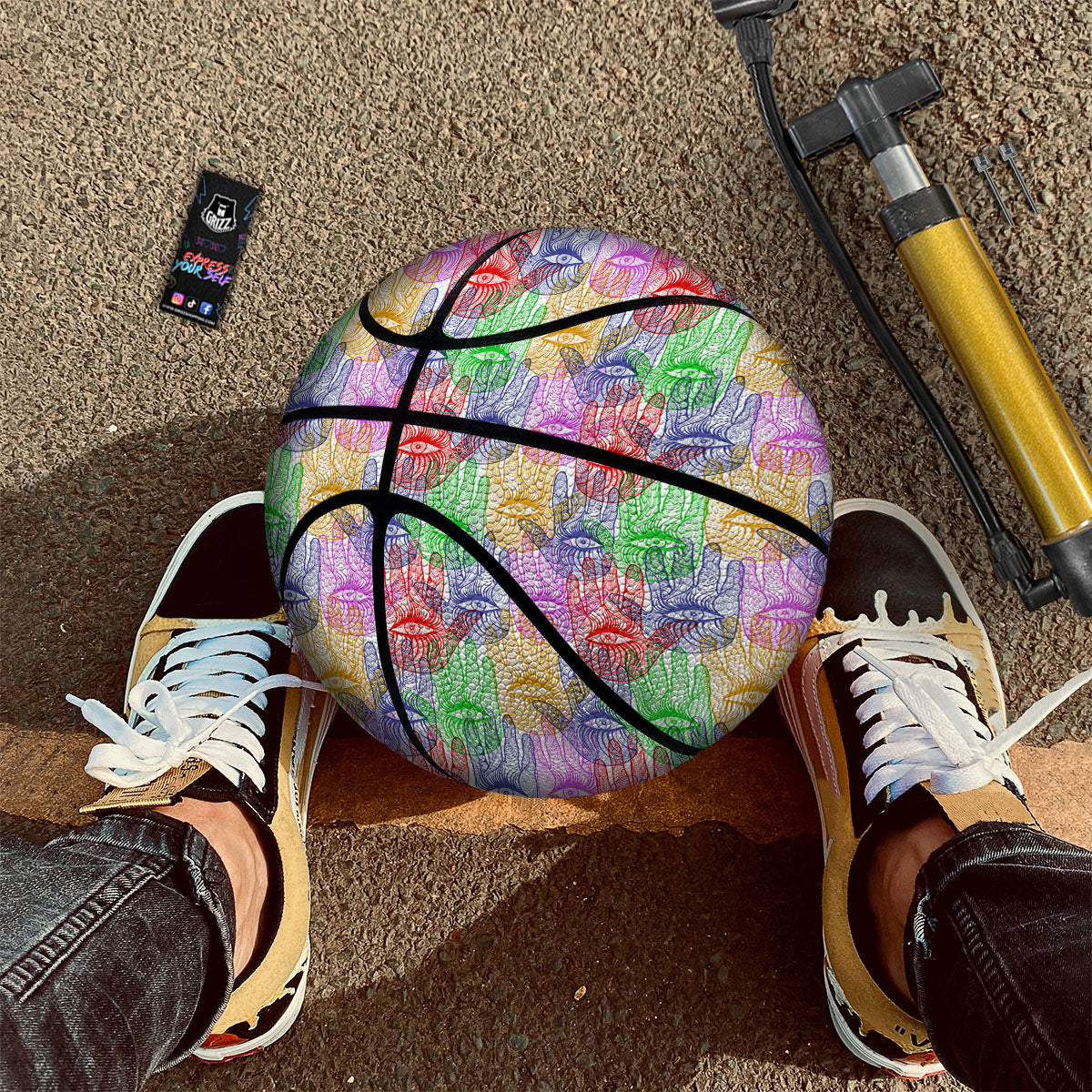 Hamsa Hand Colorful Print Basketball