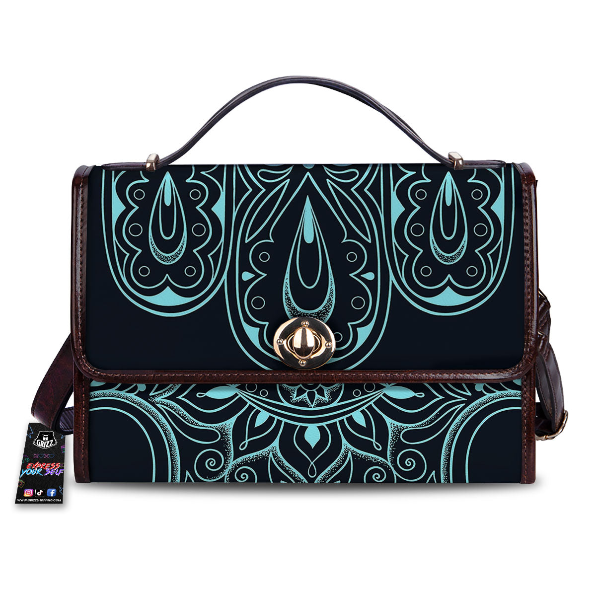 Hamsa Hand Fatima Spirital Print Women's Satchel Bag