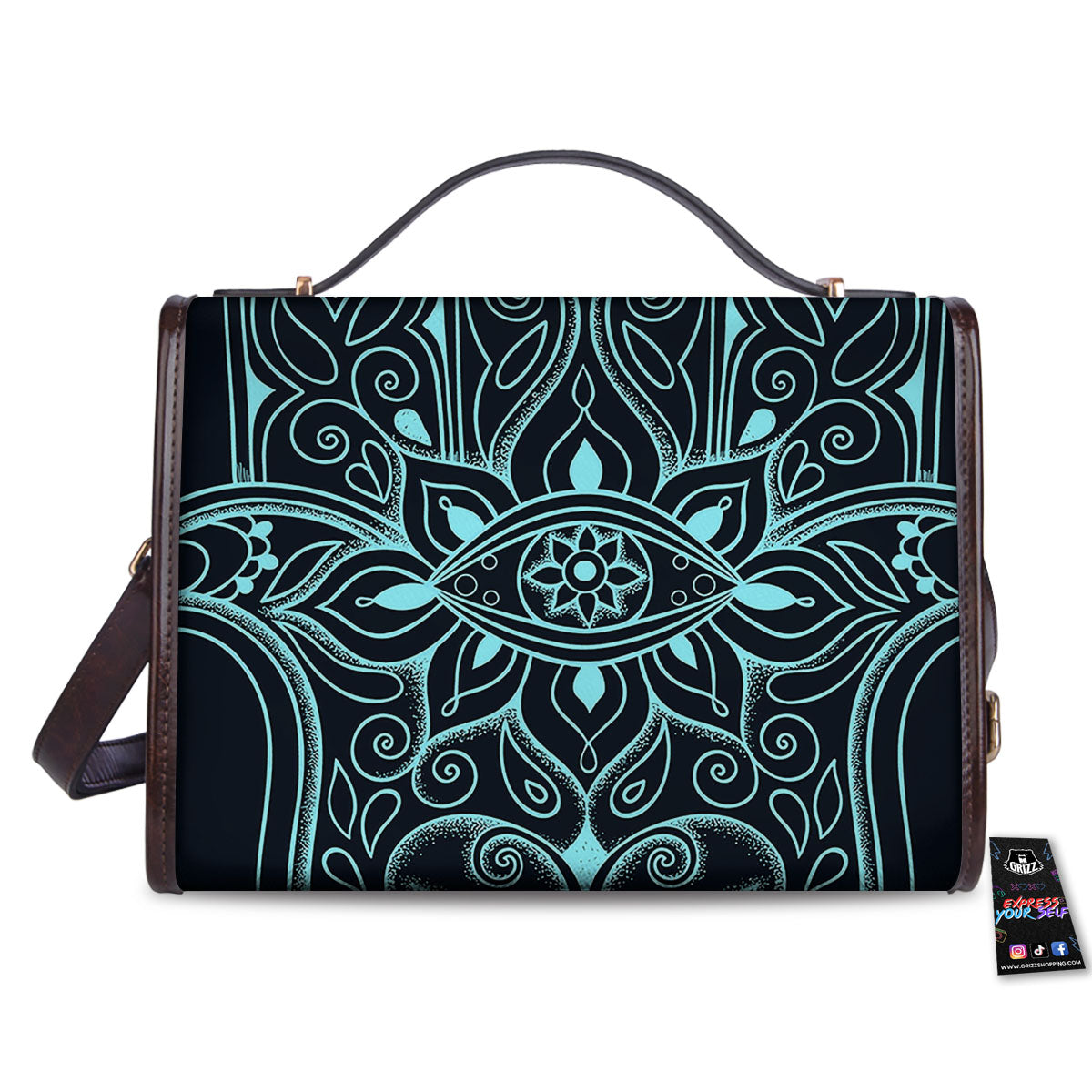 Hamsa Hand Fatima Spirital Print Women's Satchel Bag