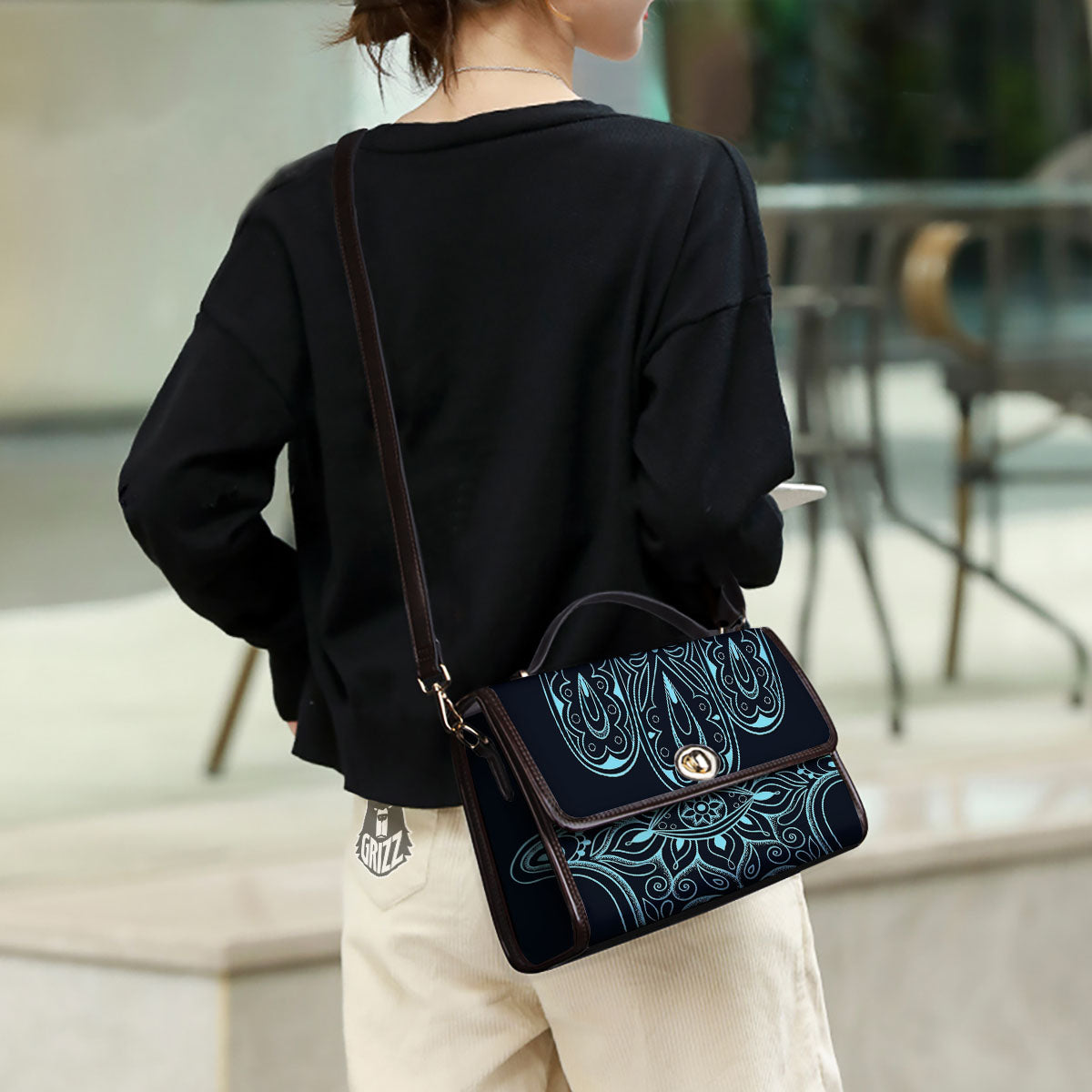 Hamsa Hand Fatima Spirital Print Women's Satchel Bag