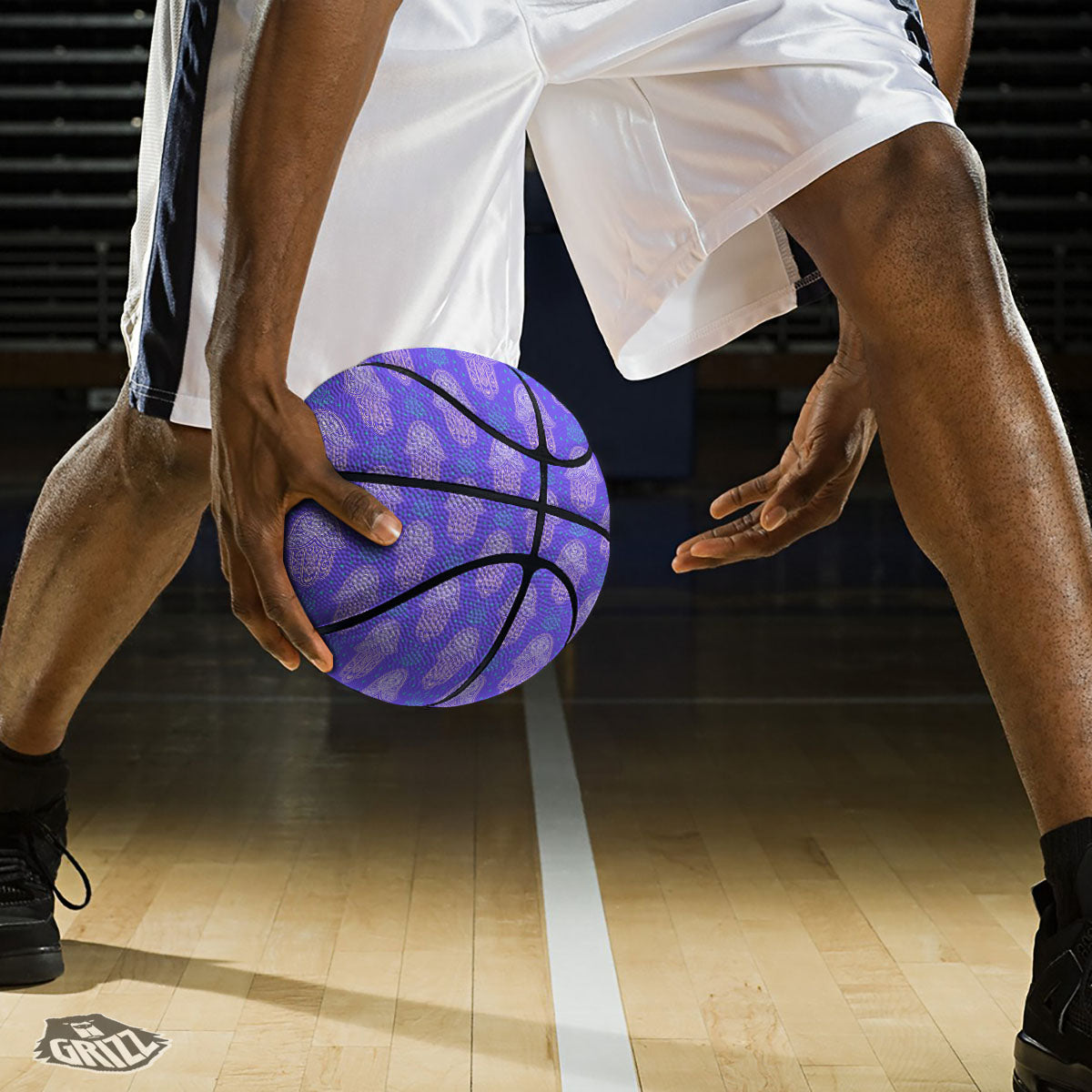 Hamsa Indian Print Pattern Basketball