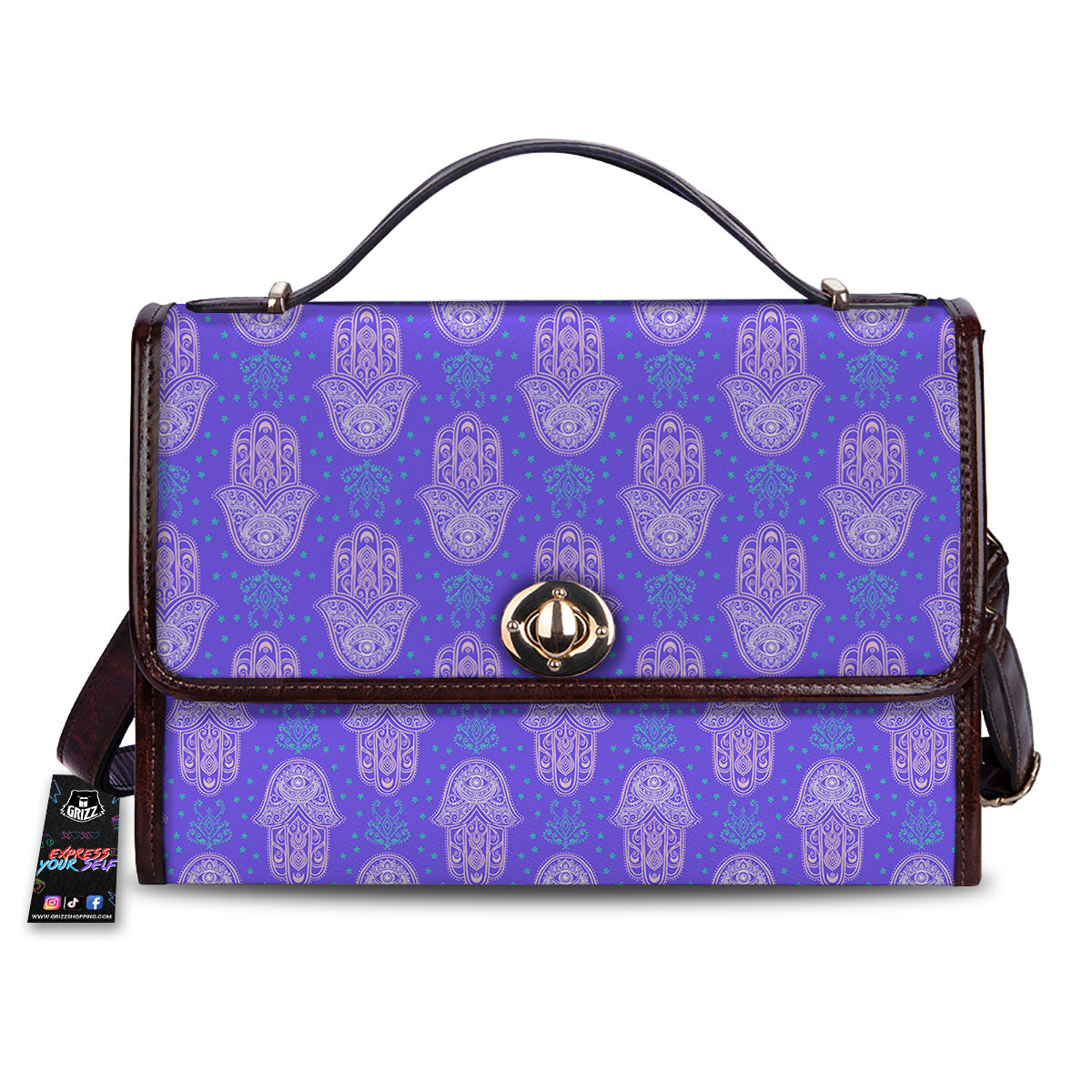 Hamsa Indian Print Pattern Women's Satchel Bag